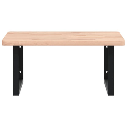 vidaXL Waschbeckenregal Wandmontage Stahl und Massivholz Buche