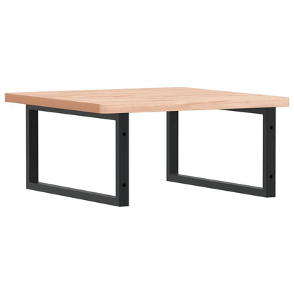 vidaXL Waschbeckenregal Wandmontage Stahl und Massivholz Buche