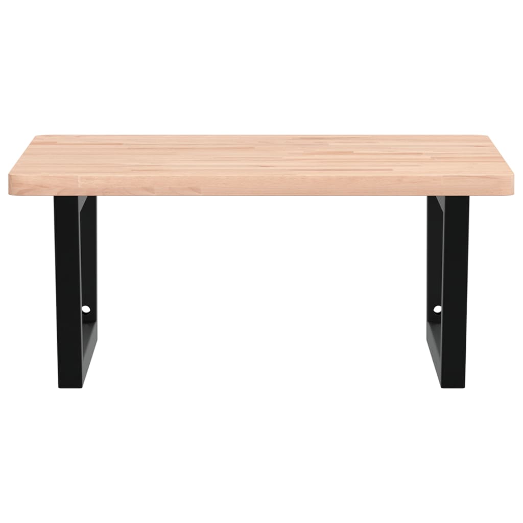 vidaXL Waschbeckenregal Wandmontage Stahl und Massivholz Buche