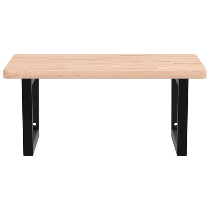 vidaXL Waschbeckenregal Wandmontage Stahl und Massivholz Buche