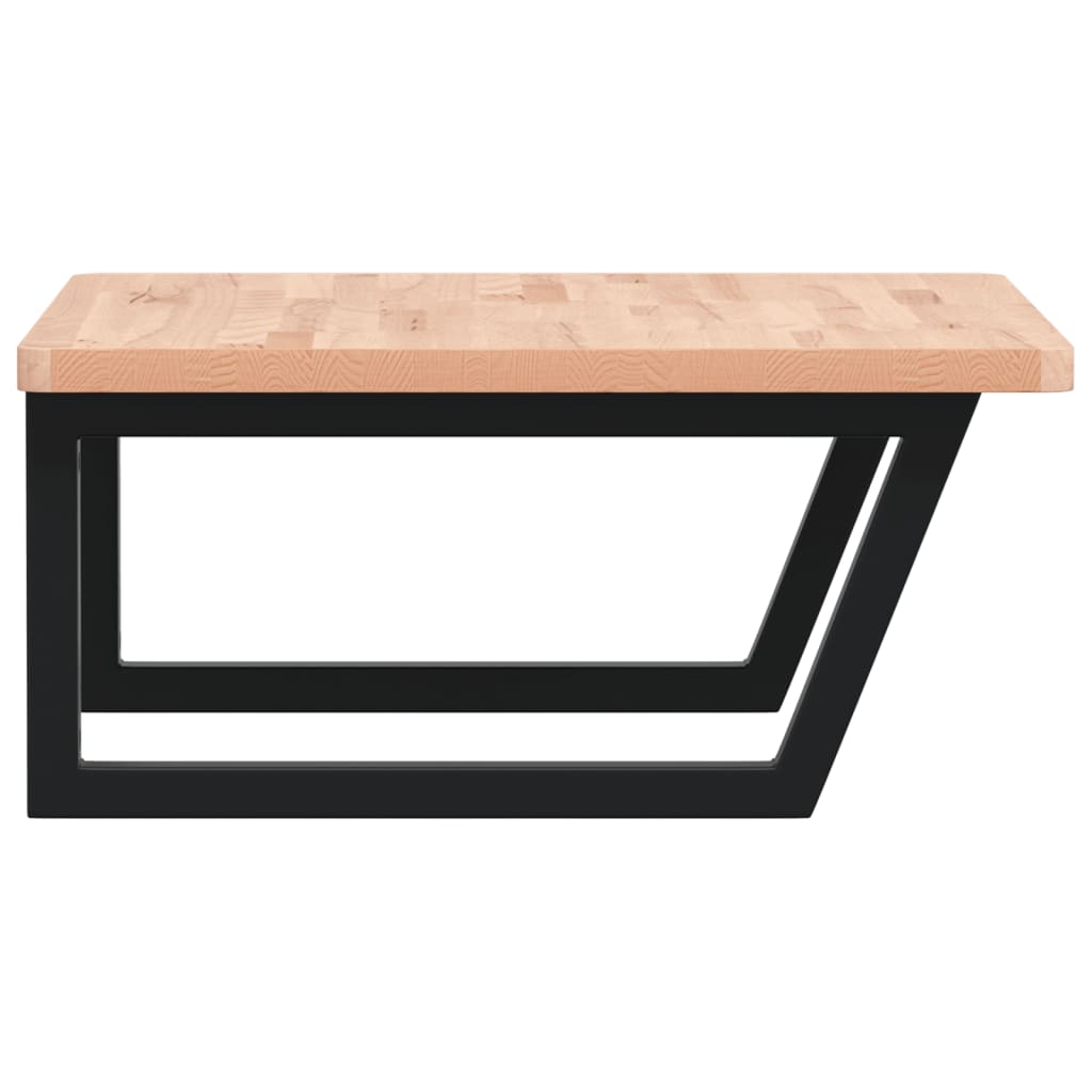vidaXL Waschbeckenregal Wandmontage Stahl und Massivholz Buche