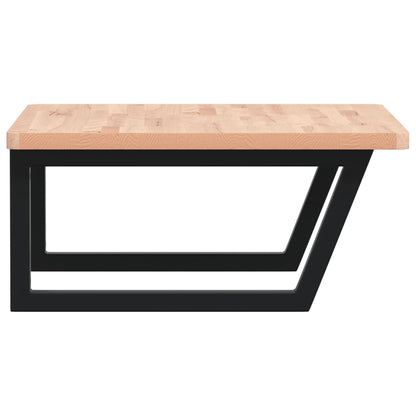 vidaXL Waschbeckenregal Wandmontage Stahl und Massivholz Buche