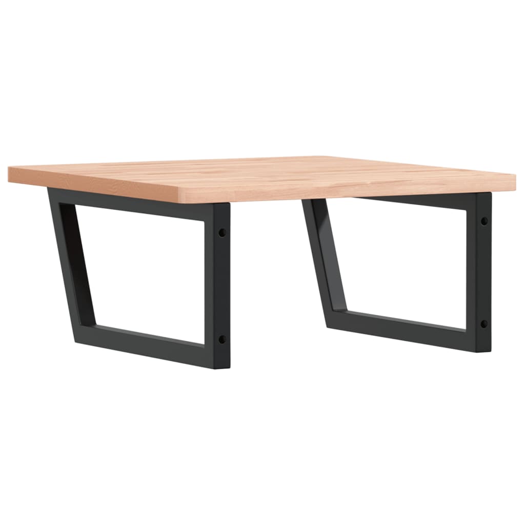 vidaXL Waschbeckenregal Wandmontage Stahl und Massivholz Buche