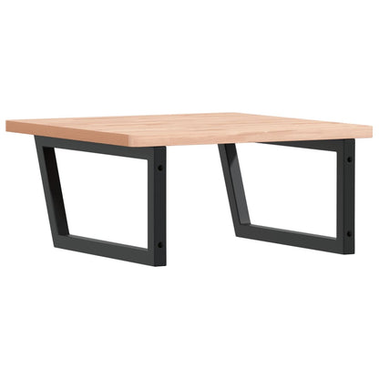 vidaXL Waschbeckenregal Wandmontage Stahl und Massivholz Buche