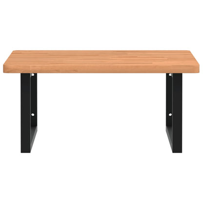 vidaXL Waschbeckenregal Wandmontage Stahl und Massivholz Buche