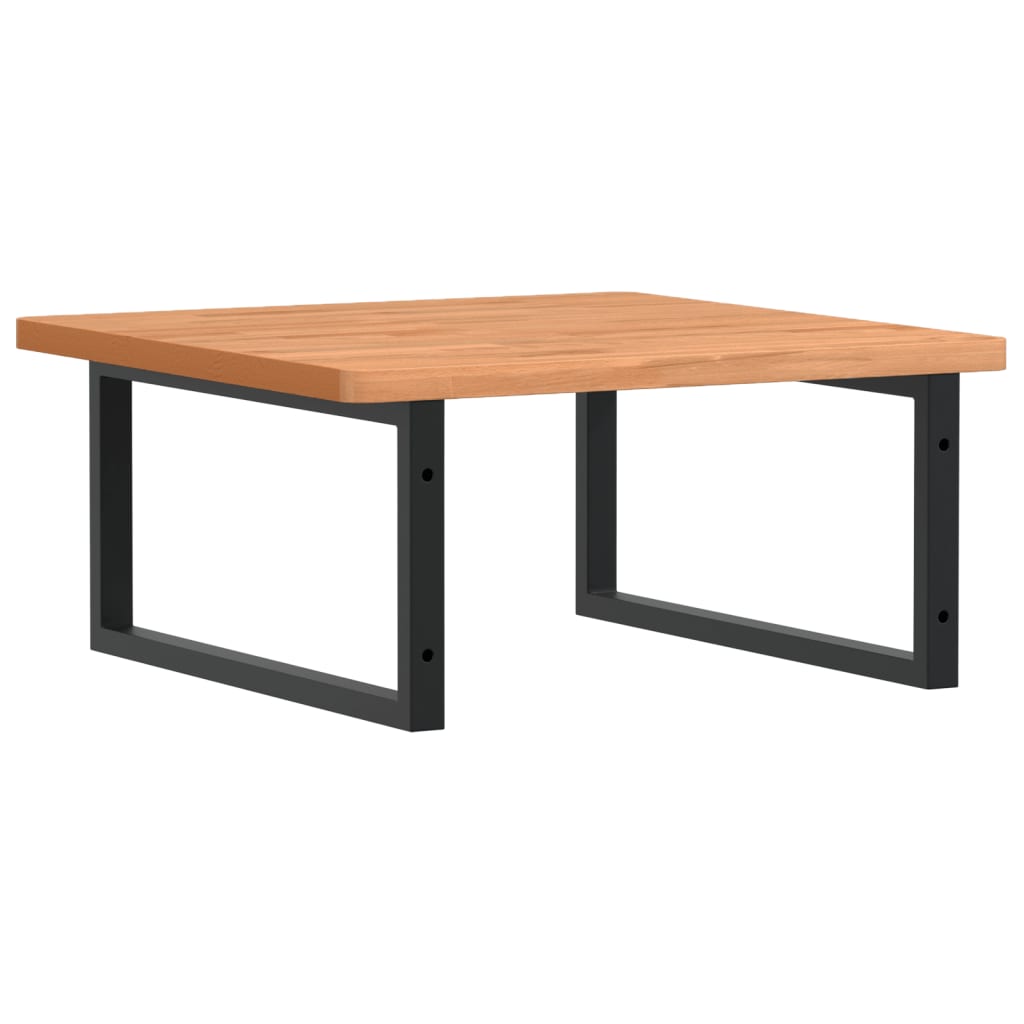 vidaXL Waschbeckenregal Wandmontage Stahl und Massivholz Buche