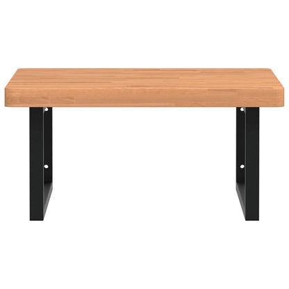 vidaXL Waschbeckenregal Wandmontage Stahl und Massivholz Buche