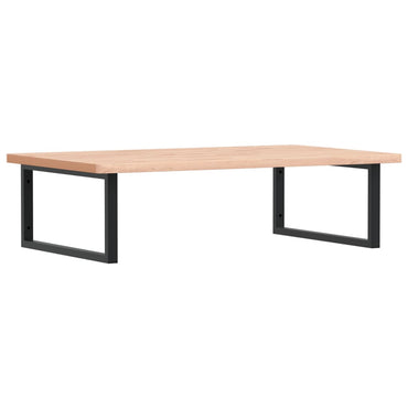 vidaXL Waschbeckenregal Wandmontage Stahl und Massivholz Buche