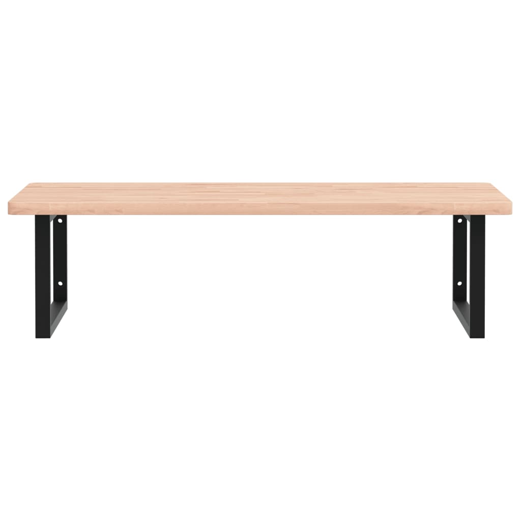 vidaXL Waschbeckenregal Wandmontage Stahl und Massivholz Buche