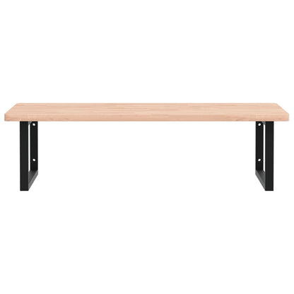 vidaXL Waschbeckenregal Wandmontage Stahl und Massivholz Buche