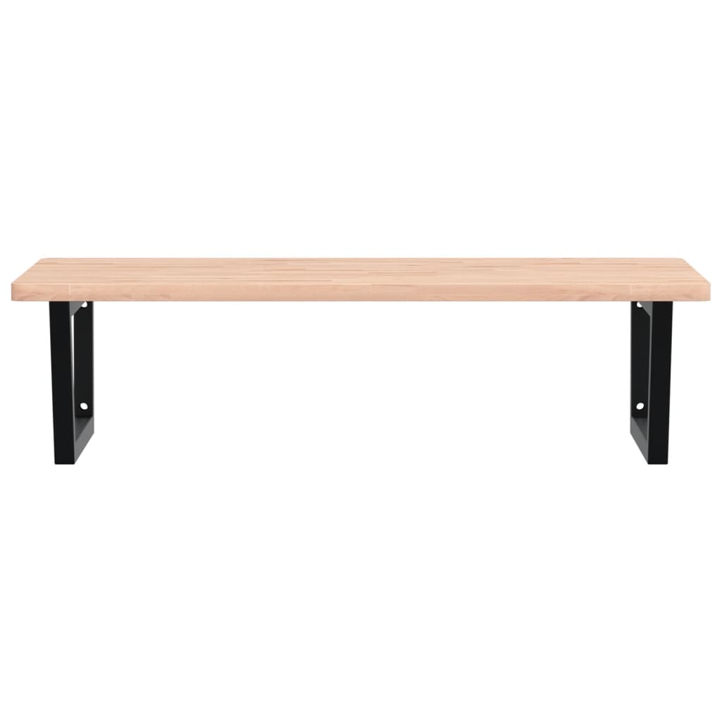 vidaXL Waschbeckenregal Wandmontage Stahl und Massivholz Buche