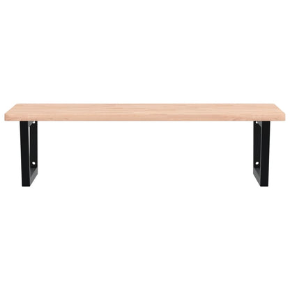 vidaXL Waschbeckenregal Wandmontage Stahl und Massivholz Buche