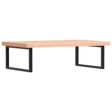 vidaXL Waschbeckenregal Wandmontage Stahl und Massivholz Buche
