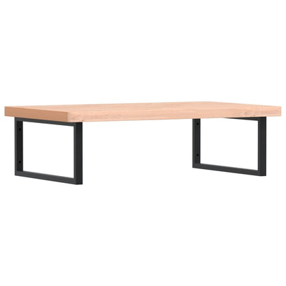 vidaXL Waschbeckenregal Wandmontage Stahl und Massivholz Buche