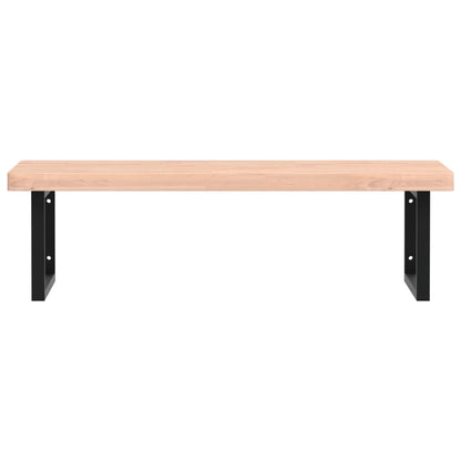 vidaXL Waschbeckenregal Wandmontage Stahl und Massivholz Buche