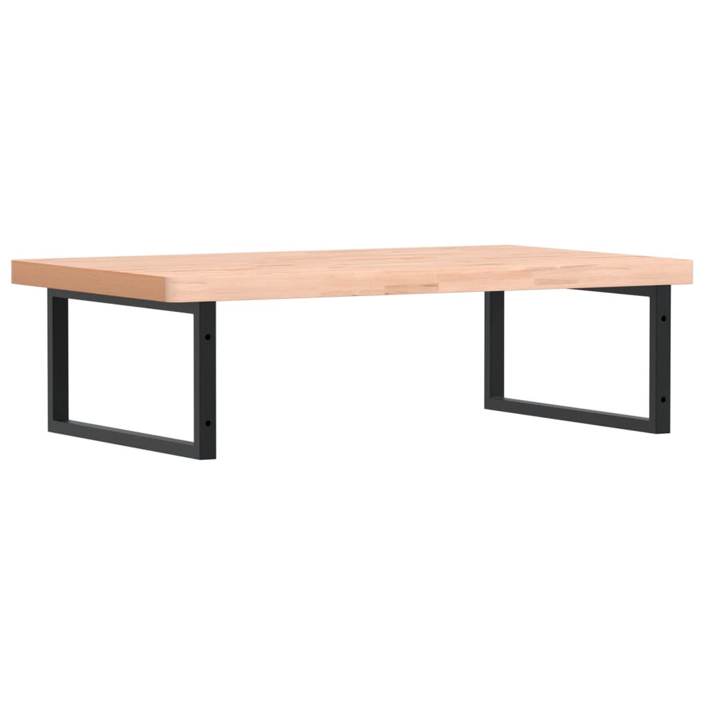 vidaXL Waschbeckenregal Wandmontage Stahl und Massivholz Buche