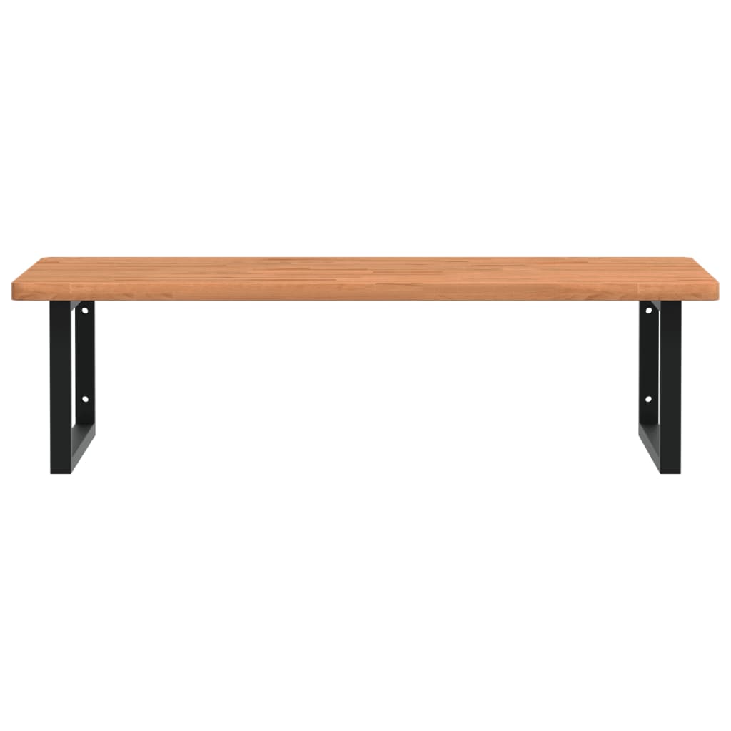 vidaXL Waschbeckenregal Wandmontage Stahl und Massivholz Buche