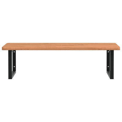 vidaXL Waschbeckenregal Wandmontage Stahl und Massivholz Buche