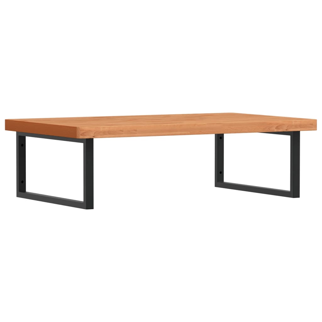 vidaXL Waschbeckenregal Wandmontage Stahl und Massivholz Buche
