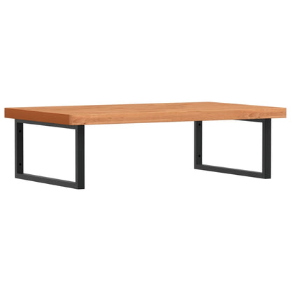vidaXL Waschbeckenregal Wandmontage Stahl und Massivholz Buche