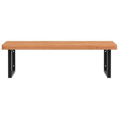 vidaXL Waschbeckenregal Wandmontage Stahl und Massivholz Buche