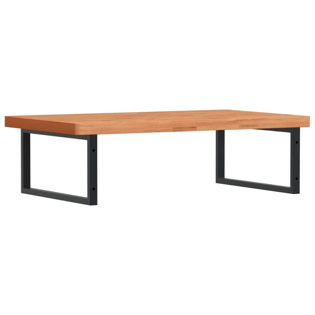 vidaXL Waschbeckenregal Wandmontage Stahl und Massivholz Buche