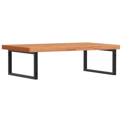 vidaXL Waschbeckenregal Wandmontage Stahl und Massivholz Buche