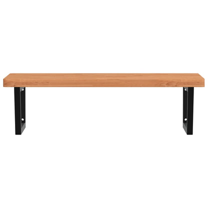 vidaXL Waschbeckenregal Wandmontage Stahl und Massivholz Buche