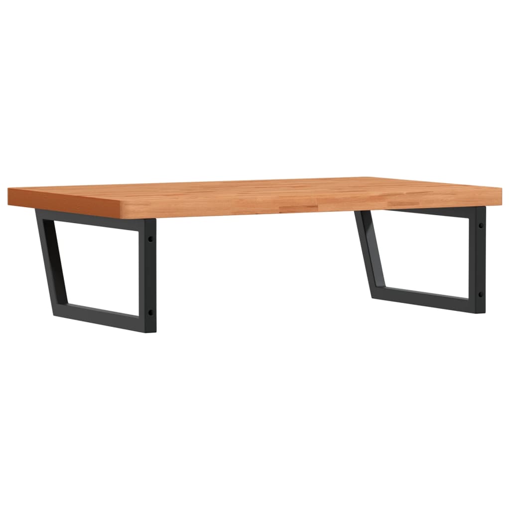 vidaXL Waschbeckenregal Wandmontage Stahl und Massivholz Buche