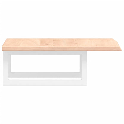 vidaXL Waschtischplatte mit Halterung Stahl und Massivholz Eiche