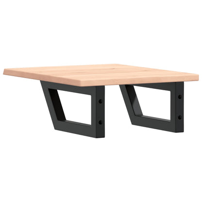 vidaXL Waschtischplatte mit Halterung Stahl und Massivholz Eiche