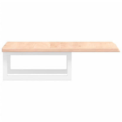 vidaXL Waschtischplatte mit Halterung Stahl und Massivholz Eiche