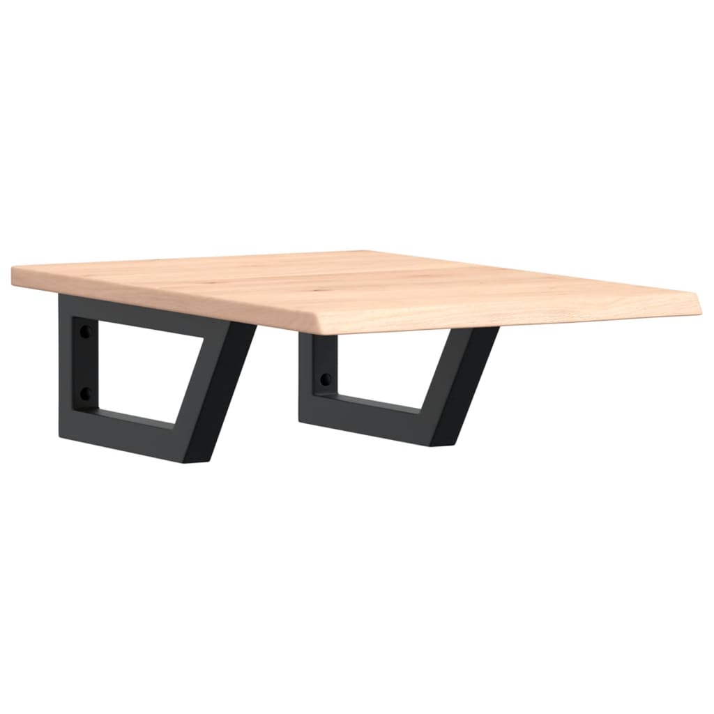 vidaXL Waschtischplatte mit Halterung Stahl und Massivholz Eiche