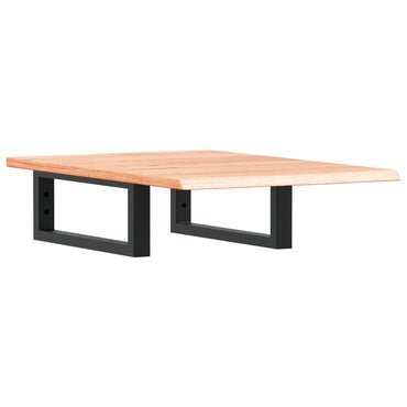 vidaXL Waschtischplatte mit Halterung Stahl und Massivholz Eiche