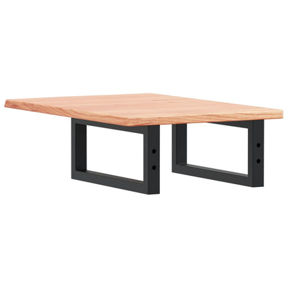 vidaXL Waschtischplatte mit Halterung Stahl und Massivholz Eiche