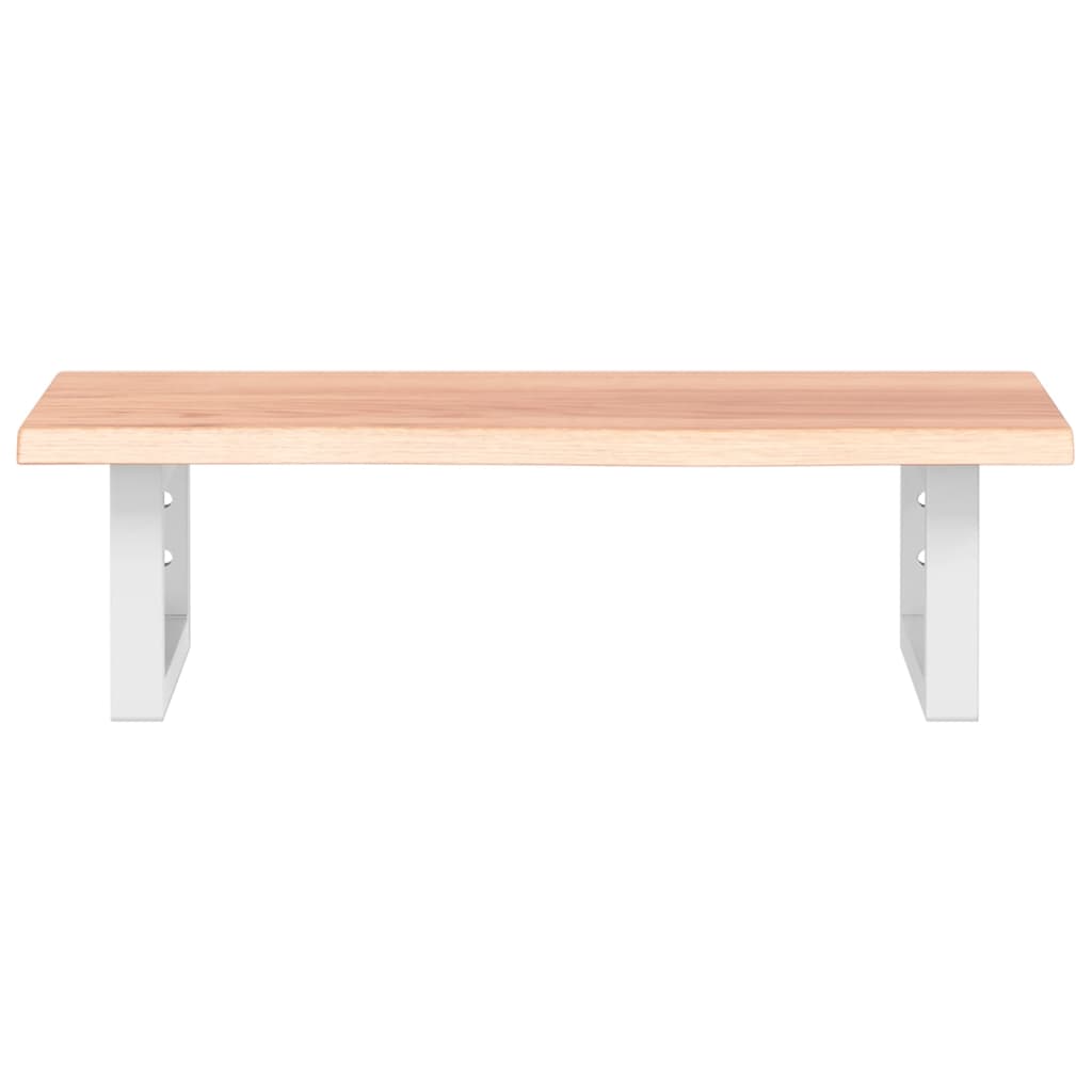 vidaXL Waschtischplatte mit Halterung Stahl und Massivholz Eiche