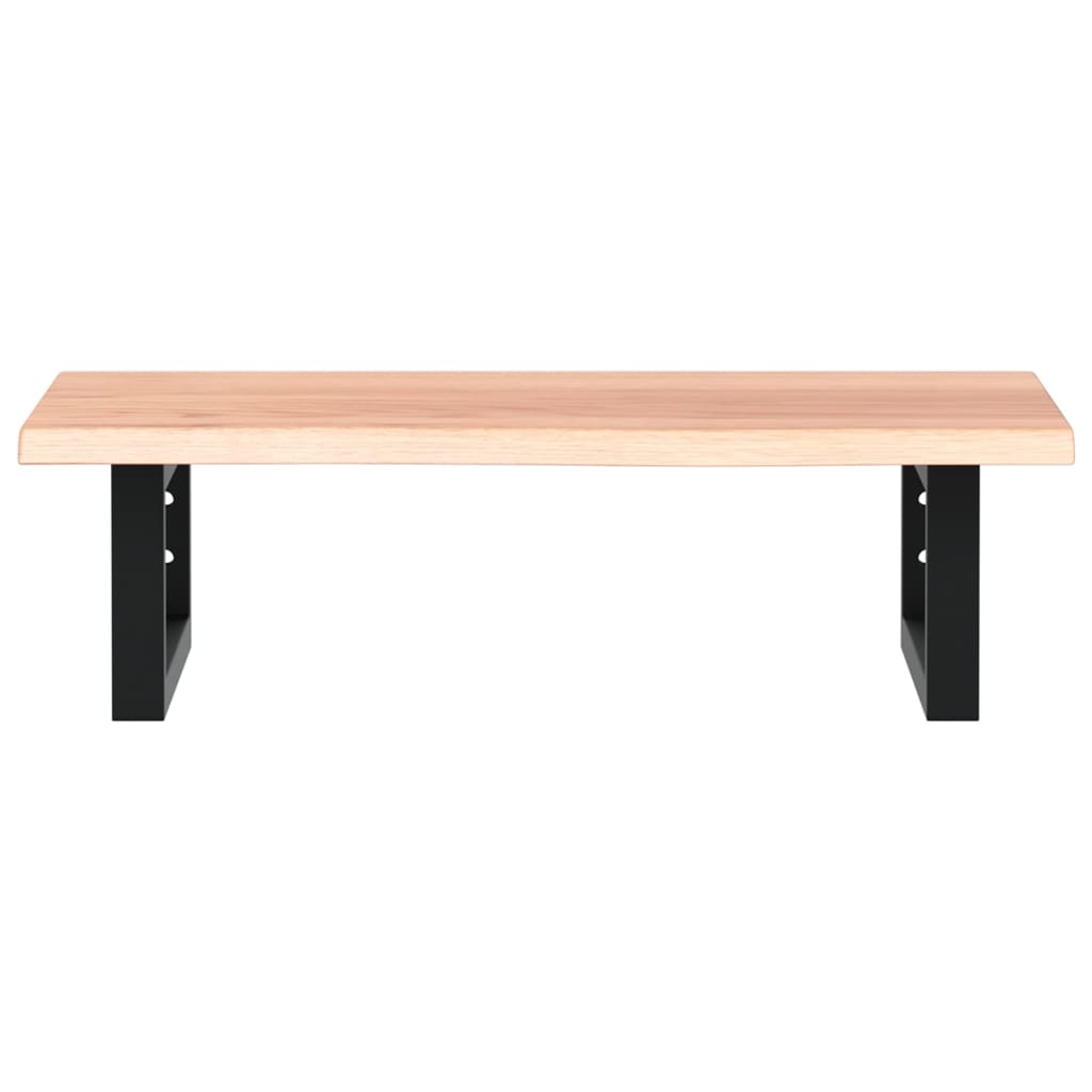 vidaXL Waschtischplatte mit Halterung Stahl und Massivholz Eiche