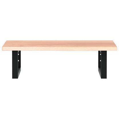 vidaXL Waschtischplatte mit Halterung Stahl und Massivholz Eiche