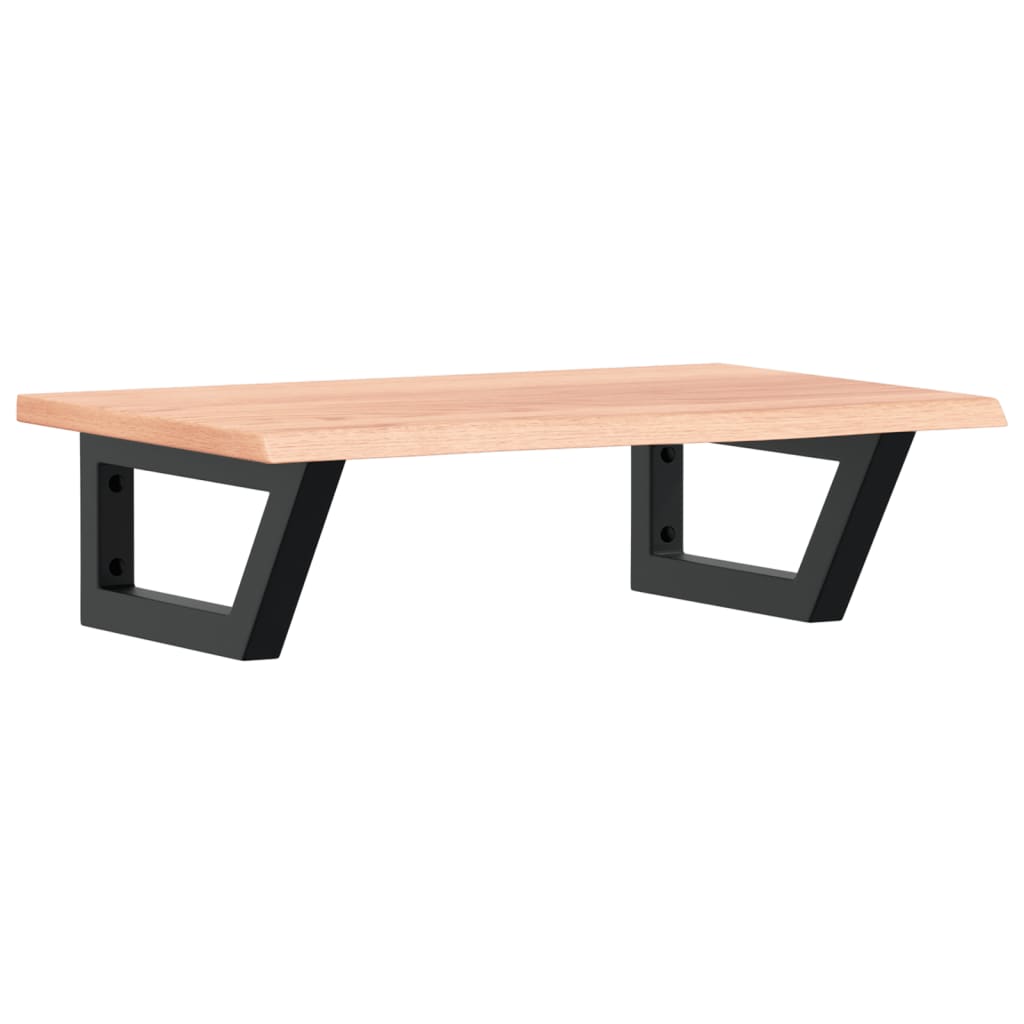 vidaXL Waschtischplatte mit Halterung Stahl und Massivholz Eiche