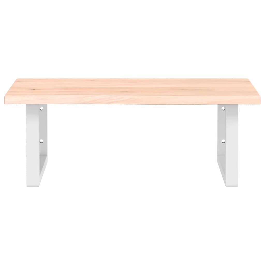 vidaXL Waschtischplatte mit Halterung Stahl und Massivholz Eiche