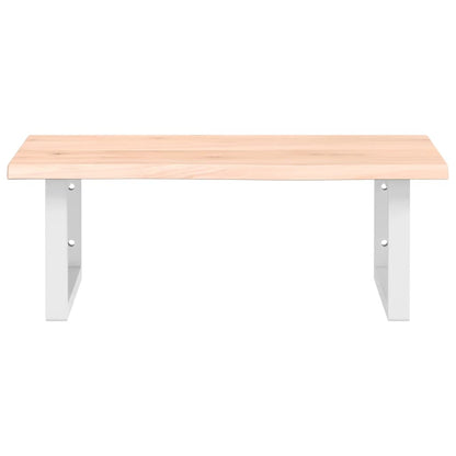 vidaXL Waschtischplatte mit Halterung Stahl und Massivholz Eiche