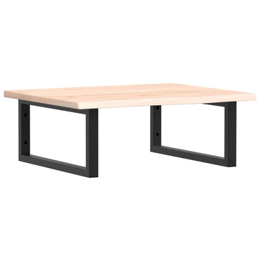 vidaXL Waschtischplatte mit Halterung Stahl und Massivholz Eiche