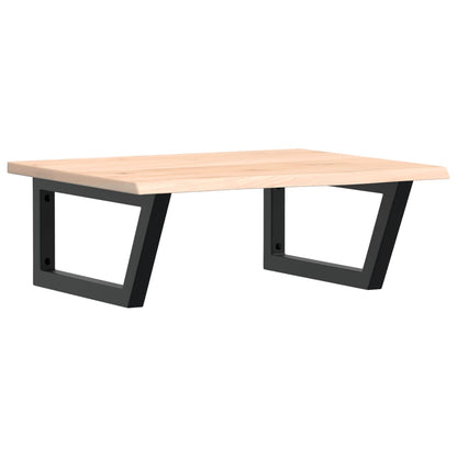 vidaXL Waschtischplatte mit Halterung Stahl und Massivholz Eiche
