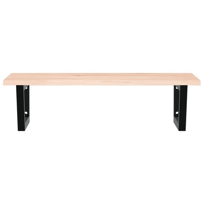 vidaXL Waschtischplatte mit Halterung Stahl und Massivholz Eiche