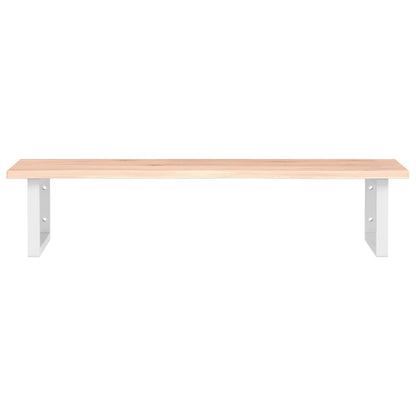 vidaXL Waschtischplatte mit Halterung Stahl und Massivholz Eiche