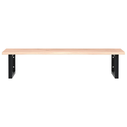 vidaXL Waschtischplatte mit Halterung Stahl und Massivholz Eiche