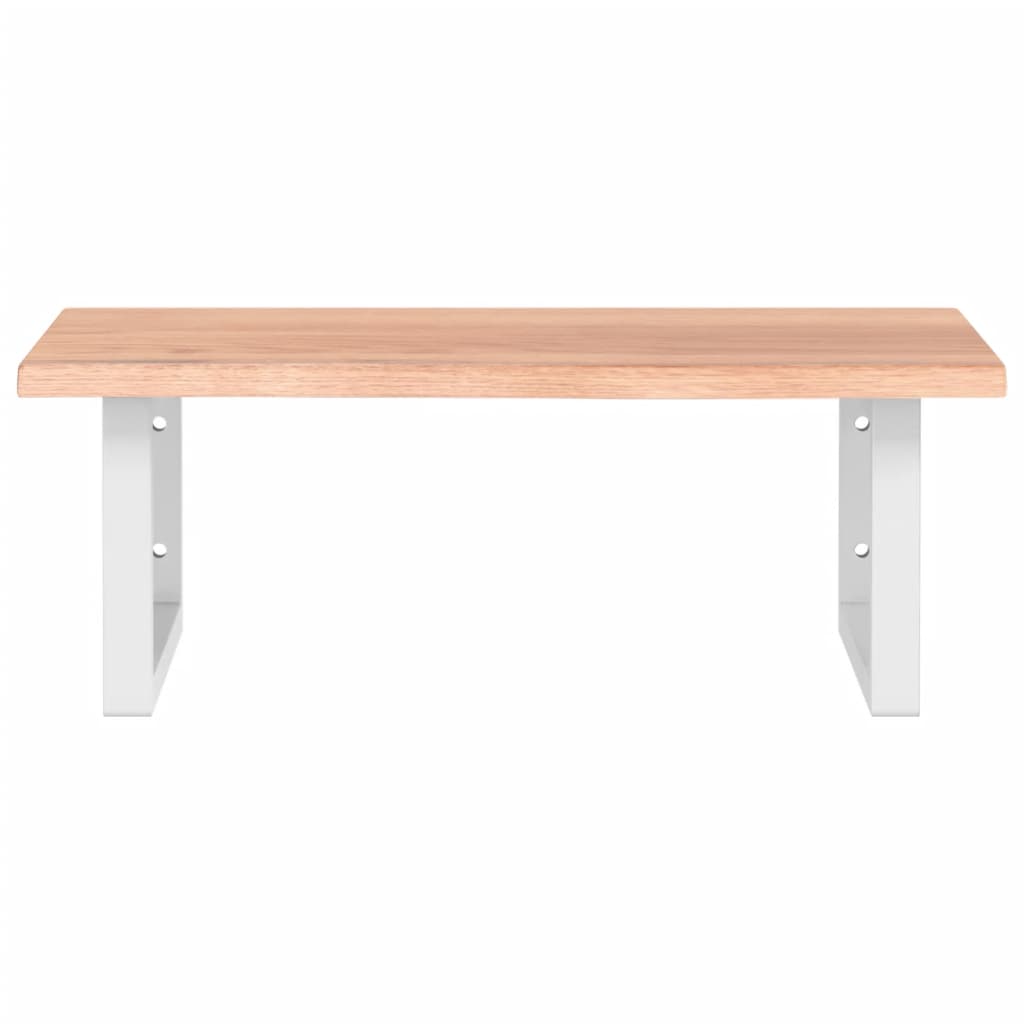 vidaXL Waschtischplatte mit Halterung Stahl und Massivholz Eiche