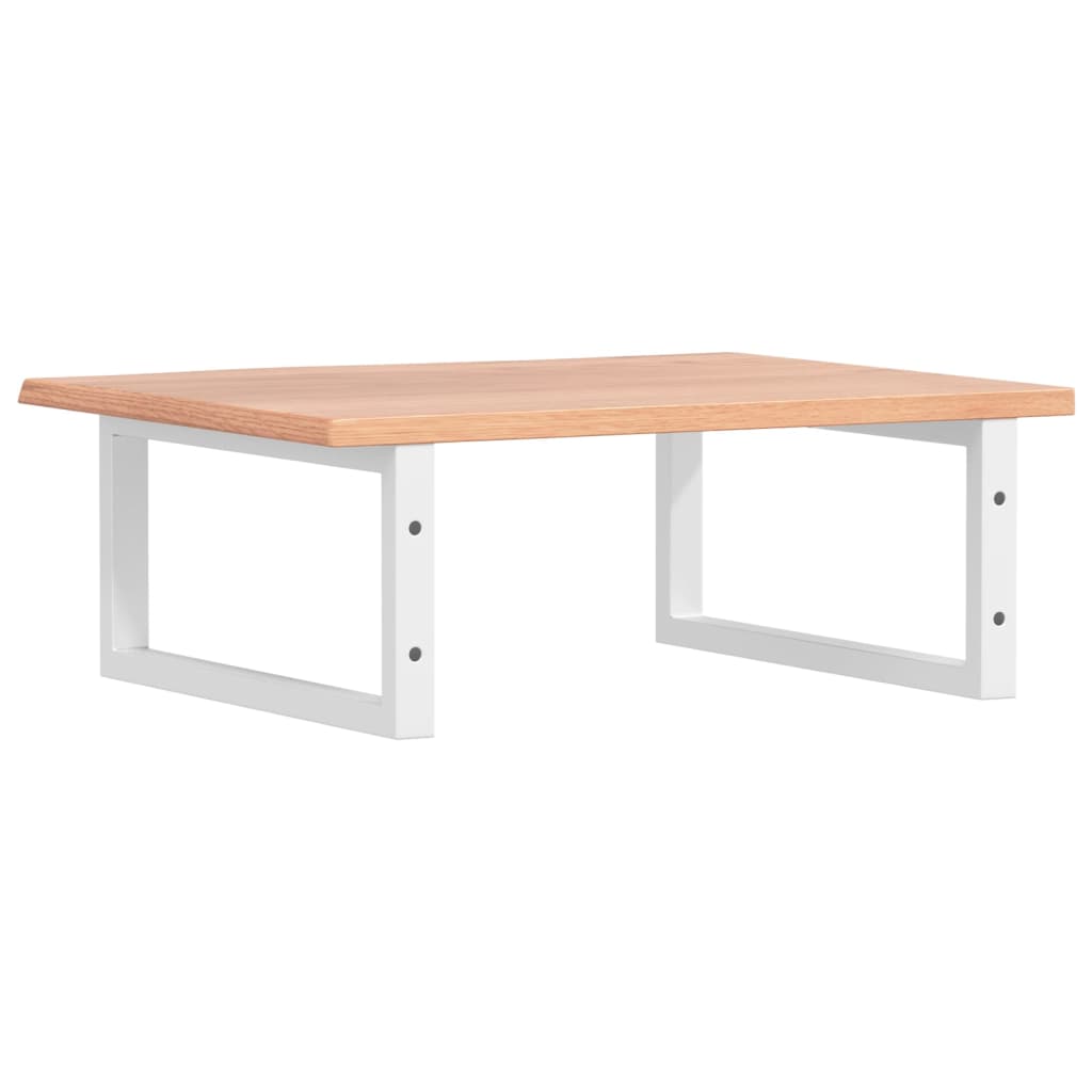 vidaXL Waschtischplatte mit Halterung Stahl und Massivholz Eiche