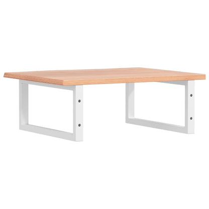 vidaXL Waschtischplatte mit Halterung Stahl und Massivholz Eiche