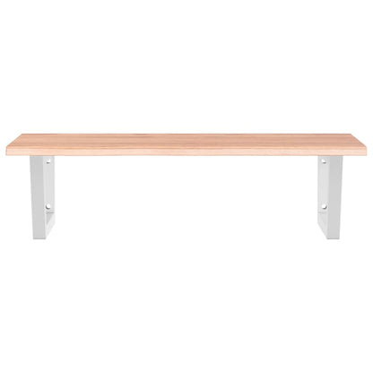 vidaXL Waschtischplatte mit Halterung Stahl und Massivholz Eiche